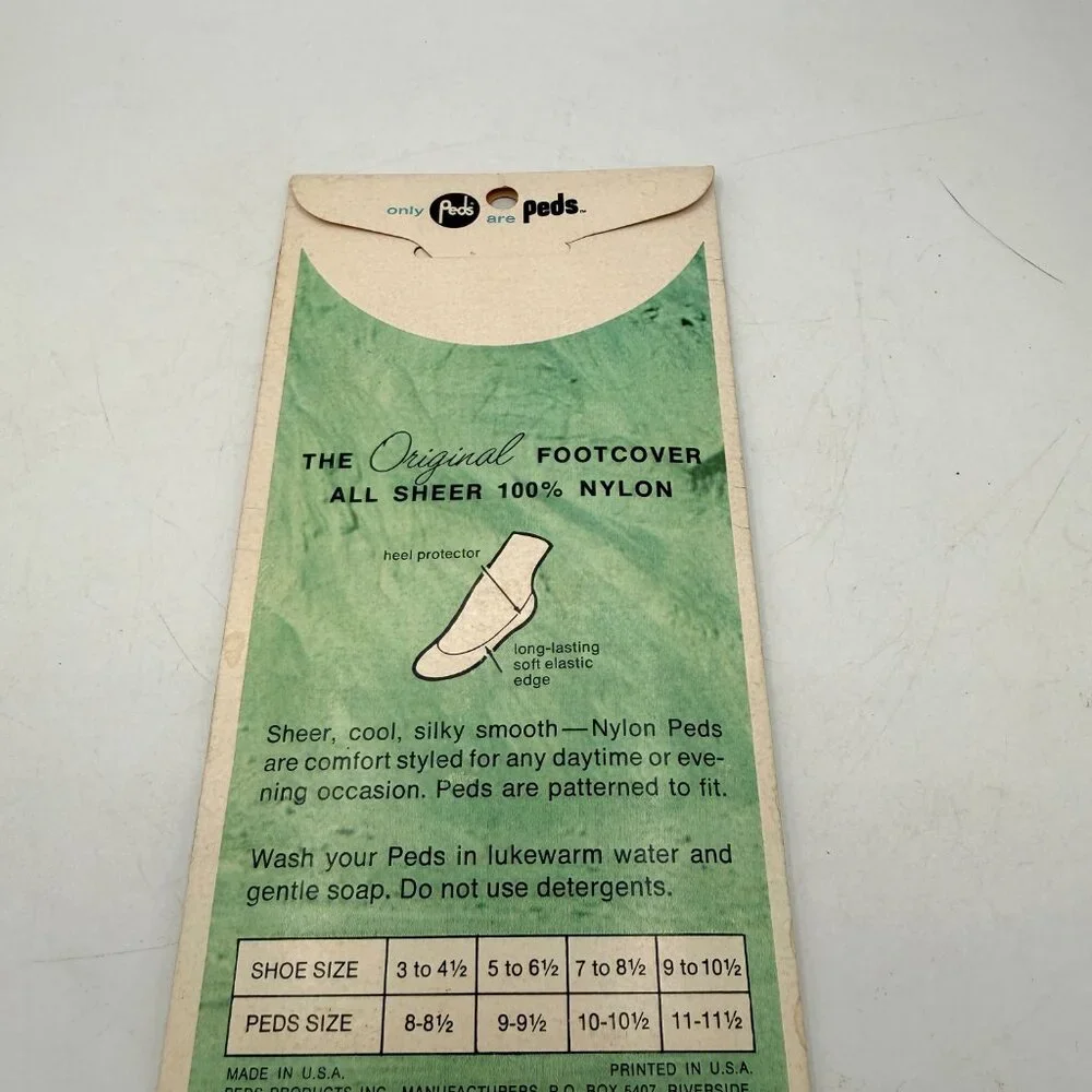 ✨ Vintage Peds Foot Cover All Sheer Nylon NOS | Suntan | Original Packaging ✨